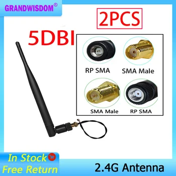 2pcs 2.4 GHz antenne Wifi 5 dbi Connecteur SMA Antena Antenne 2.4 ghz antenne wi-fi IOT Carte PCI USB Routeur sans Fil Wifi Booster