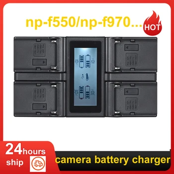 Andoer NP-F970 4 Canaux Appareil photo Numérique Chargeur de Batterie w/ Écran LCD pour Sony NP-F550 F750 F950 NP-FM50 FM500H QM71
