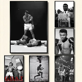 Classique Muhammad Ali Peinture Sur Toile Célèbre Boxeur Inspirant De L'Affiche De Mur D'Art De L'Impression Des Photos Pour Le Salon Décoration De La Maison
