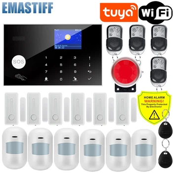 Tuya Smart WIFI GSM Système d'Alarme de Sécurité Fonctionne Avec Alexa à la Maison de Cambrioleur de Mouvement Détecteur de Fumée, Fenêtre de la Porte du Capteur de la Caméra IP