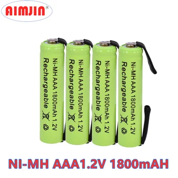 1.2 V 1800mah Ni-Mh Rechargeables AAA Batterie Cellule, avec la Soudure des Onglets pour Philips, Braun Rasoir Électrique, Rasoir, Brosse à dents