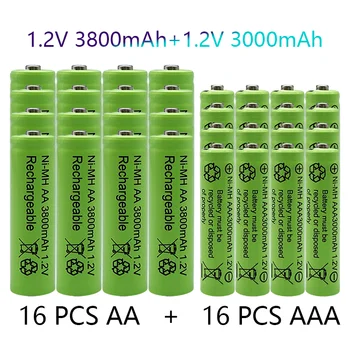 1.2 V AA 3800mAh batterie Rechargeable NI-MH+AAA batterie de 3000 mAh batterie Rechageable NI-MH 1.2 V AAA batterie