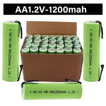 1.2 V AA batterie rechargeable 1200mah nimh Vert coque avec de la soudure des onglets pour Philips rasoir électrique rasoir brosse à dents