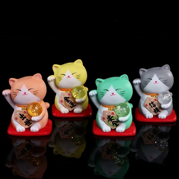 1/3/5Pcs 3D de la Chance Figurine Chat Cartoon Japon Manek Neko Modèle Animal Miniatures Maison de Voiture Restaurant de l'Hôtel, Décoration de Bureau Ornement