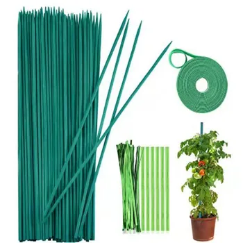 10Pcs Bambou Bâtonnets Verts de Soutien pour Usine de Bâton Fleur d'Orchidée Usine de Tige de Bâtons pour Soutenir l'Escalade de la Plante d'Orchidée Tomate 40CM