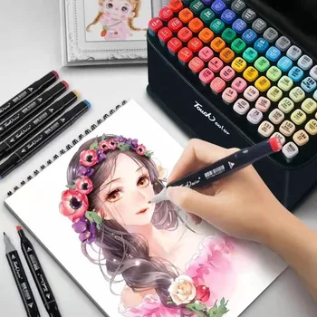 24-168 Colores Manga Marqueurs Stylos Jeu De Peinture De Dessin Surligneur L'École Des Fournitures D'Art De L'Artiste Coréen Papeterie