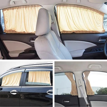 2Pcs Fenêtre de la Voiture de Couverture de Protection UV Shield Auto Avant du Côté de la Fenêtre Arrière de pare-Soleil pare-Soleil Rideau en Maille Couverture Accessoires Auto