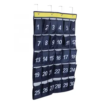 30 Poches sur le Mur de Stockage de Sac de Titulaire Téléphone Accroché avec les Numéros de Mur Accrochant Pliable Sac de sous-vêtements Chaussettes 