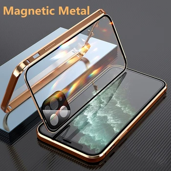 360 Magnétique d'Adsorption du Métal Pour l'iPhone 13 12 11 Pro Mini XS Max XR Aimant Pour l'iPhone 7 8 6 6 Plus SE Couvrir 2020
