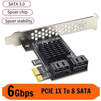 4 Port SATA III Carte d'Extension PCIe 6Gbps SATA 3.0 PCI-e 1X Carte Contrôleur PCI Express Adaptateur de Convertisseur de Support