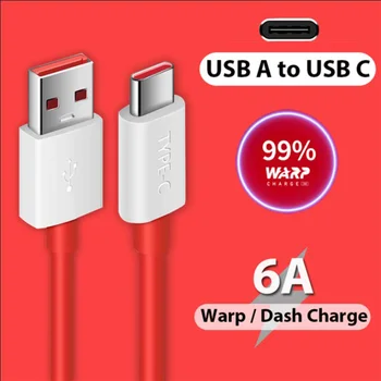 6A rapide câble de recharge USB pour Oneplus 8T Oneplus 9 8r 8 7 Courbure de Charge de Type-C interface de téléphone mobile câble de recharge rapide