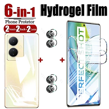 6in1 une Couverture Complète de l'Hydrogel de Film pour Vivo V29 Lite V27 V25 V23 V20 V21 Pro Film Protecteur d'Écran Souple Lentille de la Caméra de Verre V25E V27E