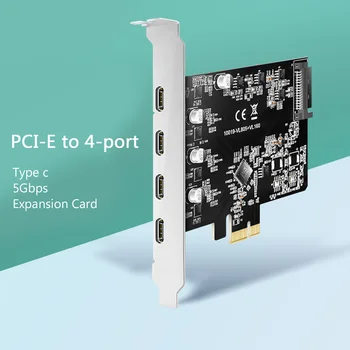 7 Port PCIE de Type-C USB 3.1 Carte d'Extension PCI Express X4/X8/X16 Connecteur SATA 15 broches de l'Adaptateur de Station d'Accueil pour Cartes de Montage