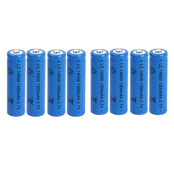 8pcs/lot de Grande capacité, 3.7 V 1300mAh batterie rechargeable au lithium-ion 14500 batterie rechargeable de batterie de lampe de poche