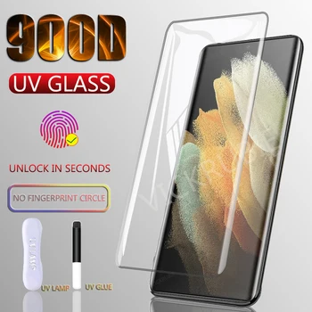 900D UV en Verre Trempé Pour Samsung Galaxy Note 20 Ultra S21 FE S22 S23 Plus Protecteur d'Écran Sur S20 Plus S 9 10 E Note 9 10 Film