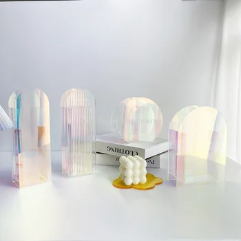 Acrylique vase Géométrie 3D Acrylique Pot de Fleur Nordique Fleur en Forme de Vague Pas Fragile Fleur Titulaire d'Accueil Decorat