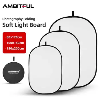 AMBITFUL 80x120cm 100x150cm 150 x 200cm Portable Ovale Multi-Disque Blanc Transparent Réflecteur Pliable Studio Photo Diffuseur