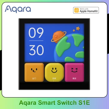 Aqara Smart Switch S1E le Contrôle Tactile de 4 pouces Full LED Minuterie Calendrier Statistique de l'Énergie mise en Scène à Distance pour Homekit Aqara APP