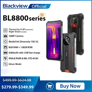 Blackview BL8800 de Vision de Nuit & BL8800 Pro 5G Machine Robuste, la Caméra Thermique FLIR®, 6.58