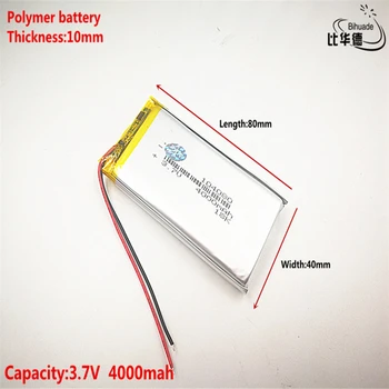 Bon Qulity Litre d'énergie de la batterie 3.7 V,4000mAH 104080 de Polymère de lithium-ion / Li-ion la batterie pour pc de comprimé de BANQUE,GPS,mp3,mp4