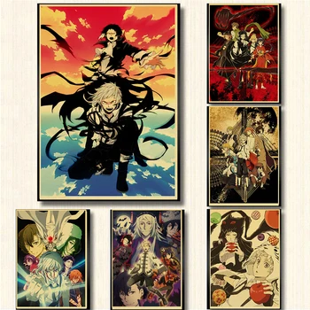 Bungo Chiens Errants Rétro Affiches Anime Japonais BSD Stickers muraux Maison Moderne de l'Art de l'Image à Coucher Bar Café Décor