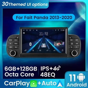 Carplay+Auto Android Autoradio 1DIN Pour Fiat PANDA 2013-2020 autoradio Multimédia Lecteur Vidéo Écran IPS 48EQ Octa Core 6G+128G