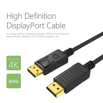 Câble Displayport mâle à Mâle 4K DP 1.4 Display Port Câble Adaptateur Audio-Vidéo PC Portable TV Projecteur 1m/1.8 m