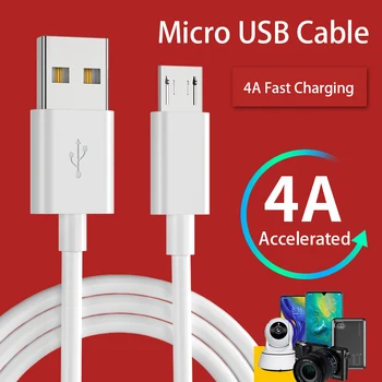 Câble Micro USB 4A Rapide de Charge Câble de Données pour VIVO Xiaomi Huawei Tablette Android Téléphone Appareil photo Accessoires Chargeur Câble USB
