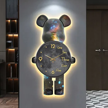 Dessin Animé Horloge Horloge Murale Salon Salle À Manger Table Décorée De Mur Accrochant Simple Créatif Horloge Muet