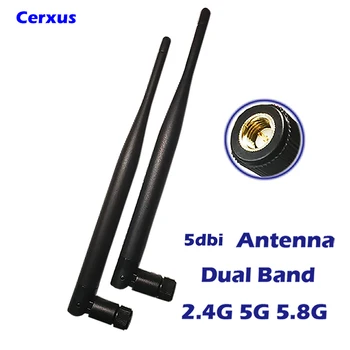 Double Bande Antenne WiFi 2.4 GHz, 5 ghz SMA Connecteur Mâle 5 dbi Omni Directionnelle pour le Modem Mini Carte PCIe Caméra IP Routeur Répéteur