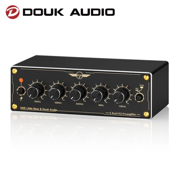 Douk Audio EQ5 Mini 2.0 Canaux egaliseur 5 bandes Préampli Égaliseur Analogique Stéréo Pré-amplificateur Home/Voiture Processeur Audio