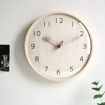 En bois massif horloge murale moderne et minimaliste salon d'accueil silencieux de l'horloge de la personnalité de la mode créative Nordique de l'horloge