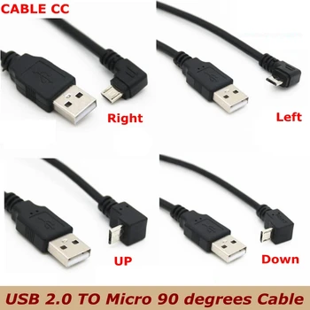 En haut & en Bas et de Gauche Droite et à Angle de 90 Degrés USB Micro USB Mâle vers USB mâle Data Charge connecteur de Câble de 25 cm 50 cm pour Tablette 5m 1m