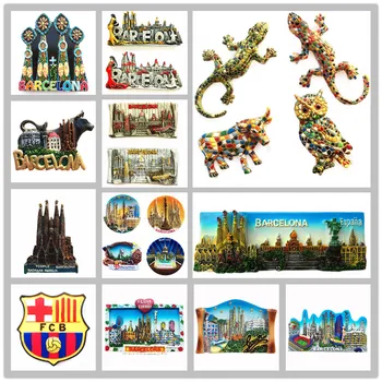 Europe Espagne Barcelone Souvenirs Pour Touristes Magnétique Autocollant Réfrigérateur Magnétique Réfrigérateur Articles De Décoration De L'Artisanat Cadeaux