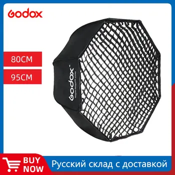 Godox Portable 80cm 95cm Octogone Parapluie Softbox + Grille Nid d'abeille Réflecteur Nid d'abeille Softbox pour TT600 TT685 V860II