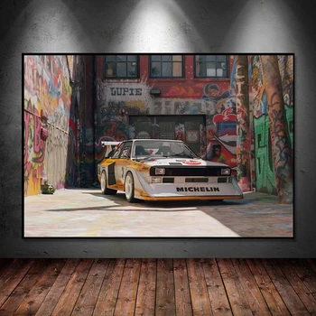 Graffiti modernes Audi Quattro S1 Groupe B des Affiches et Estampes de Toile Peintures à l'Art Mural des Photos pour le Salon Décoration de la Maison Cuadros
