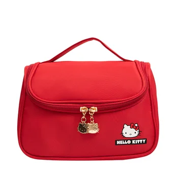 Hello Kitty mignon impression de grande capacité portable cosmétique de sac de sac de lavage de femmes de mode simple produit de soin de peau sac de rangement