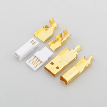Hi-Fin Plaqué Or connecteur USB USB A+B d'USB de Type A-B, Fiche BRICOLAGE Câble USB Taiwan Fait