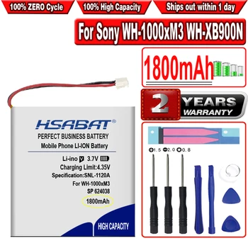HSABAT 1800mAh SP 624038 LIS1662HNPC Batterie pour Sony WH-1000xM3 WH-1000MX4 WH-CH710N/B WH-XB900 WH-XB900N