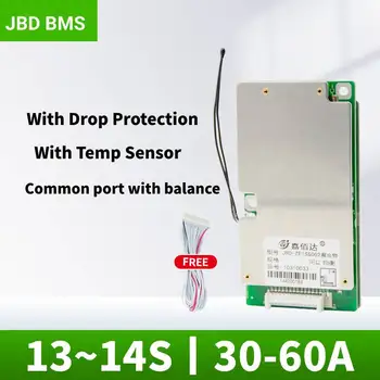 JBD BMS 13S 48V 30A 40A 50A 14S 52 V Li-Ion Bms Commune de Port Balance Board Avec Protection contre la Chute Externe NTC Batterie d'Ion de Lithium