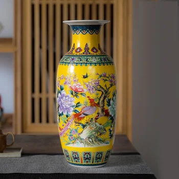 Jingdezhen Céramique Vase Vintage Chinois Traditionnel Des Vases De Décoration À La Maison Des Animaux Vase Fine, Surface Lisse, Articles D'Ameublement,