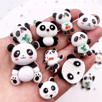 Kawaii Coloré à la Résine Panda Flatback Cabochon de Scrapbooking BRICOLAGE Accessoires de Décor Figurine Métier OM09