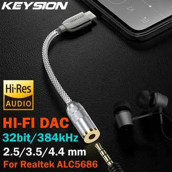 KEYSION DAC Écouteur Lossless Musique Décodeur USB de Type C à 3,5 mm/2,5 mm/4.4 mm HD Hi-Fi Audio Numérique Amplificateur de Casque Adaptateur