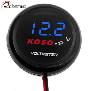 KOSO Moto Mètre de Tension Numérique LED DC6.0-19.9 V Mini Voltmètre, Jauge Pour Yamaha XMAX NMAX Y15 ZR
