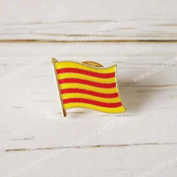 La Catalogne Épinglettes Du Drapeau De L'Espagne Provincial Nationalités De La Région De Broche En Cristal Époxy Métal Émail Badge