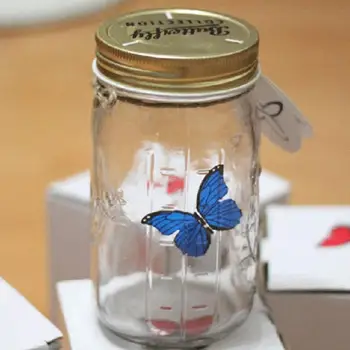 La magie de Vol de Papillon Pot Lampe à LED en Verre Bocal de Simulation Animée à Papillon Insecte Collecte de Bouteille de Cadeau de Nouveauté