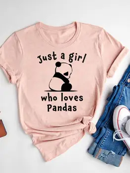 La mode à Manches Courtes T-Shirt imprimé Té Vêtements de Base Panda Lettre Sweet années 90 Sommet de l'Été T-shirt Graphique de Vêtements Femmes