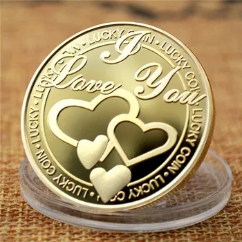 L'amour la Chance de métal de l'artisanat pièce 999 en Argent Plaqué or-plaqué timbre commémoratif de secours timbre commémoratif de collecte de don pièce d