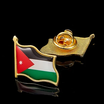 Le Royaume Hachémite de Jordanie Zone du Moyen-Orient en Métal d'Émail Drapeau de Revers, Goupilles de Sécurité