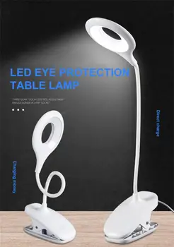 LED Desk Lampe de Table Touch Clip Étude Flexible col de cygne USB de Bureau Rechargeable de Lumière d'Enfants Protection des Yeux le Livre de la Lumière
